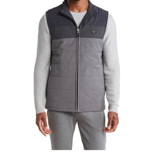 Travis Mathew Easy Out‎ Quilted Golf Vest Men's Size XL Black Gray
